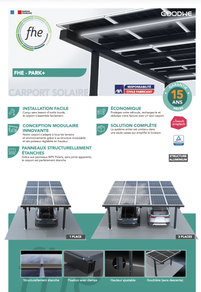 Carports solaires FHE Park + : découverte de ces ombrières solaires 1 ou 2 places à Albi (81)