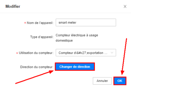 Comment inverser à distance le sens des pinces ampèremétriques Huawei sur un compteur électrique avec Fusion Solar en Occitanie à Montauban (82) ? 