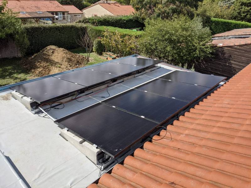 Panneaux solaires sur véranda avec systeme sunballast Toulouse