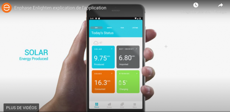 Application Enlighten Enphase panneau solaire