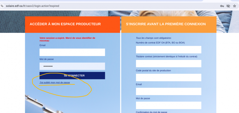 Créer son compte EDF OA solaire